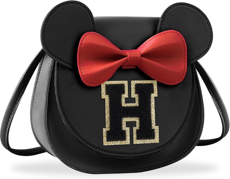 Iqimott Toddler Purse Girl Wallet for 2-10 Year Old Birthday Gift, Personalized Kids Little Mouse Ear Bow Crossbody Shoulder Purse - Image 1